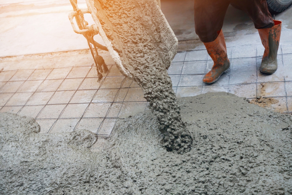Concrete,Cement,Work,For,Floor,Pouring,With,Wire,Mesh,At
