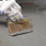 Workers,Cover,The,Concrete,Screed,With,Mortar,And,Make,Waterproofing.