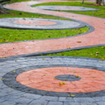 Printed,Concrete,Walkway,Texture,Background.