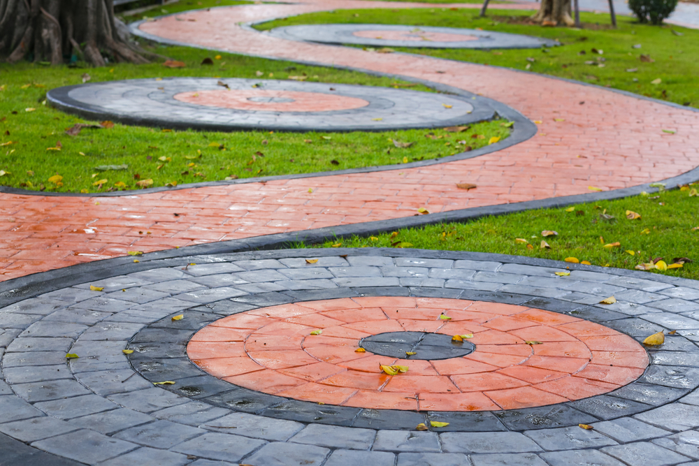 Printed,Concrete,Walkway,Texture,Background.